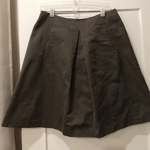 Greenish gray structured A-line skirt